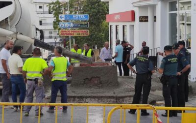 Dos trabajadores heridos en las labores de montaje de la Feria