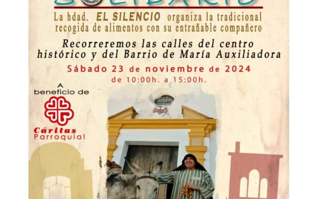 El ‘Burrito Solidario’ de la Hermandad del Silencio recorrerá las calles de San Pedro y Mª Auxiliadora este sábado 23 de noviembre