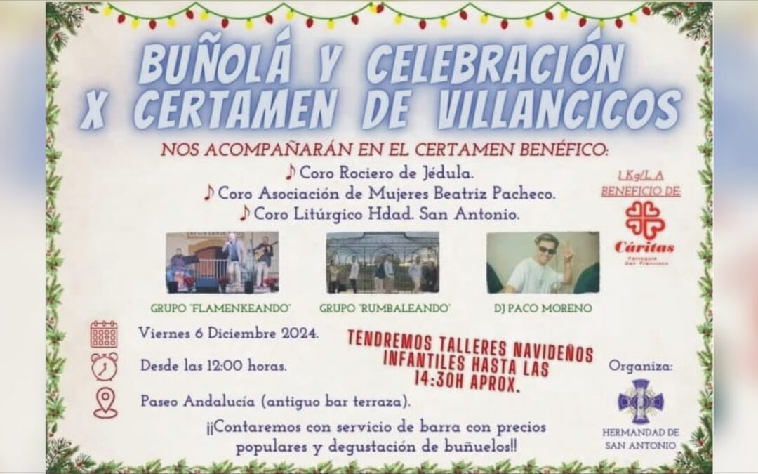 La Hdad. de San Antonio celebra mañana su buñolá y el Xº Certamen de Villancicos