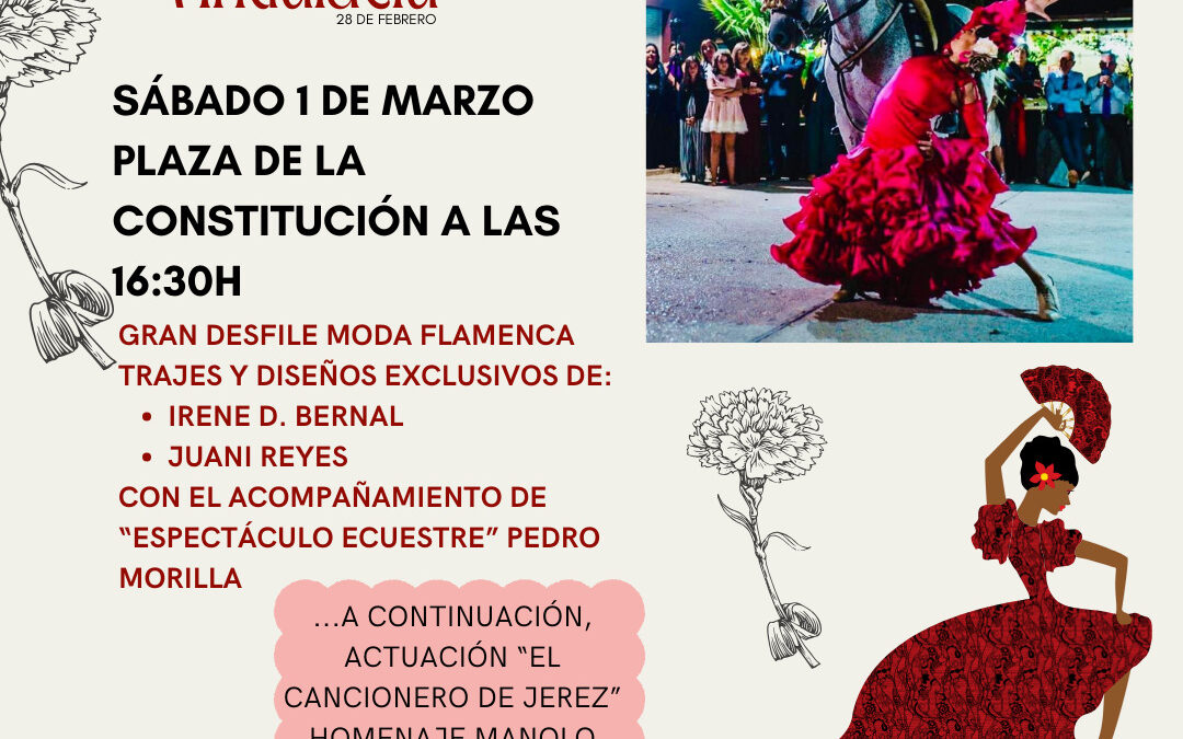 La localidad de El Bosque celebra el Día de Andalucía con un gran desfile de moda flamenca, donde las diseñadoras arcenses Irene D. Bernal y Juani Reyes presentarán sus últimas colecciones en trajes de flamenca