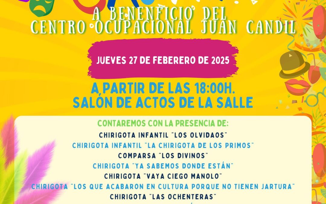 Agotadas las entradas para la Gala Benéfica de Carnaval a beneficio del Centro Ocupacional Juan Candil a celebrarse el próximo 27 febrero